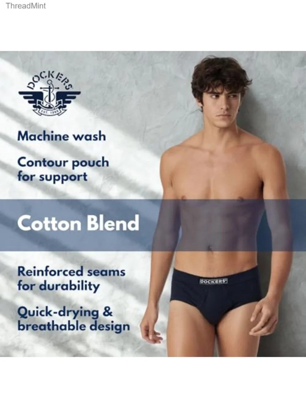 Men's Cotton Briefs 5-Pack Soft Breathable Underwear